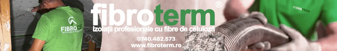 Banner Fibroterm: montator cu furtunul de injectare a celulozei